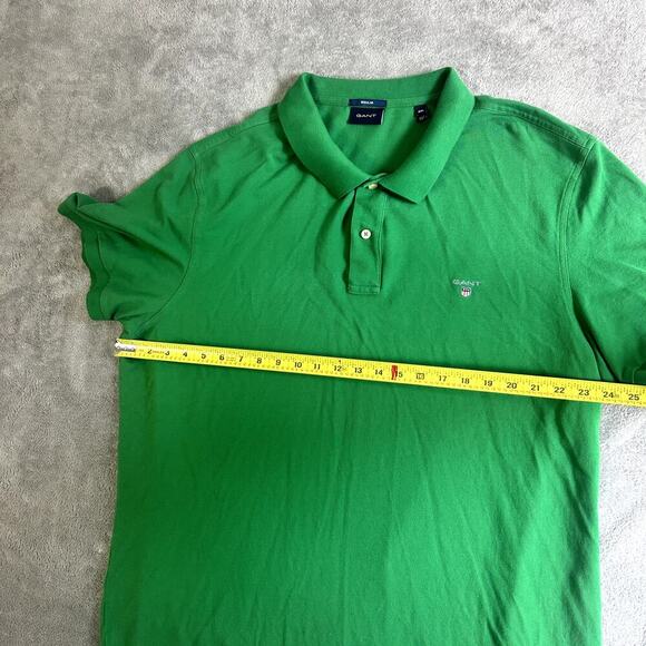 Gant Polo Shirt Mens 4XL Kelly Green Short Sleeve Preppy Golf - Picture 5 of 9